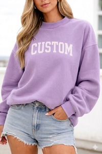 Sweat-shirts molletonnés personnalisés pour femmes, col montant, avec logo sur le devant, mélange polyester/coton, service OEM, vente en gros - Product Image 6