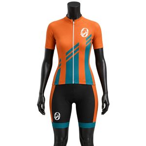 Men's Orange Black Zipper Sublimation <b>Cycling</b> Set <b>Short</b> Sleeve Jersey <b>with</b> <b>Padded</b> <b>Shorts</b> Bike Racing Apparel Sports Clothing - Product Image 1