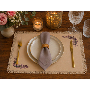 Set de table en coton imprimé de qualité supérieure avec franges |   Nappe de table décorative lavable pour la maison, l'hôtel et le restaurant - Product Image 5