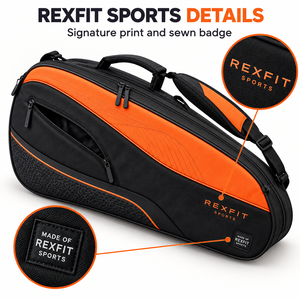 Sac de transport personnalisé pour raquette de squash avec compartiments zippés et panneau de base texturé pour le sport - Product Image 4
