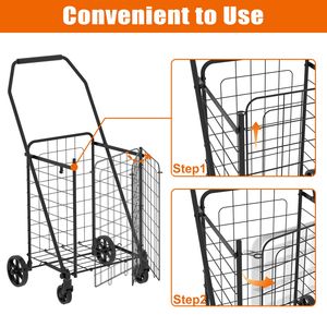 Carrello spesa pieghevole con apertura frontale e ruote girevoli a 360 gradi - Product Image 5