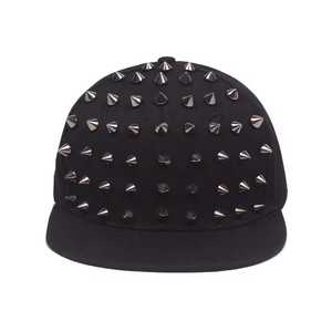 Unisex Black 100% Cotton <b>Baseball</b> <b>Cap</b> with Silver Studs Street Style Adjustable for Adults Casual Wear Four Seasons - Product Image 1