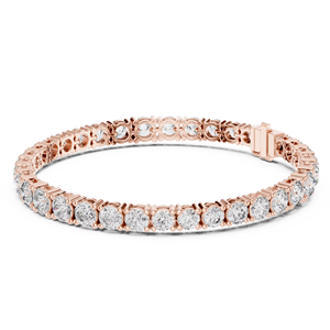 CLASSIC LAB GROWN ROUND CUT TENNIS <b>BRACELET</b> WITH HIDDEN LOCK SET IN 18KT SOLID <b>ROSE</b> <b>GOLD</b> FOR GIFTING PARTY WEAR EVERYDAY WEAR - Product Image 1