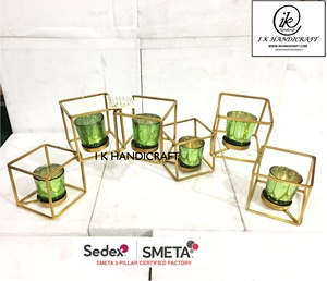 Candelabros Geométricos Rectangulares de Hierro Forjado, Estilo Nórdico, Hechos a Mano, Duraderos, Acabado Mate, para Bodas, Fiestas y Hogar - Product Image 6