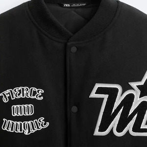 Vintage Letterman Baseball <b>Jacket</b>: Top Quality Wool Body, Leather Sleeves, Customized Logo, Snap Button, Thick <b>Warm</b> Quilting - Product Image 6
