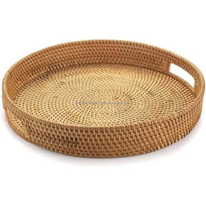 Handmade Serving Food Rattan <b>Trays</b> Customizable Eco Friendly Natural Woven <b>Tray</b> Durable Bulk Supplier Vietnam - Product Image 2