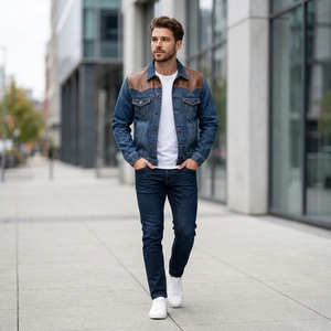 Veste en jean gothique vintage personnalisée pour homme, 100 % coton, délavée, style camionneur, vente en gros OEM, logo personnalisé - Product Image 5