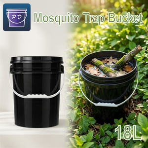 Trampa para Mosquitos de Plástico Negra de 18L con Asa para Uso en Exteriores - Product Image 1
