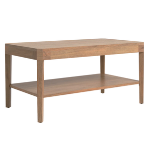 Table basse rectangulaire en bois de manguier massif pour la décoration de la maison, le salon, le bureau à domicile, avec finition naturelle, pliable et durable - Product Image 1