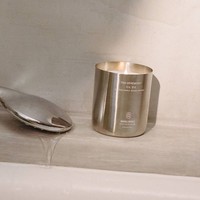 Vente en gros de pots à bougies en acier inoxydable luxueux, finition brossée, 10 oz et 12 oz, bougies artisanales à la cire de soja à la vanille pour Noël