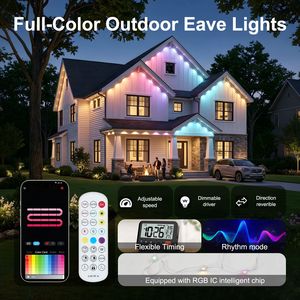 Luci Esterne Intelligenti Pro 150ft con Controllo Remoto tramite App, Luci RGB Eternity per Grondaie, Impermeabili IP67, Luci a Stringa per Tetto di Casa - Product Image 2