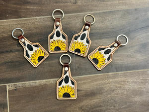 Nouveau porte-clés en cuir repoussé sculpté à la main mignon forme exotique porte-clés en cuir accessoires en cuir repoussé porte-clés mignons pour unisexe - Product Image 2