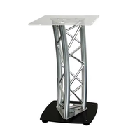 Podium de conférence TRUSS incurvé, pupitre rectangulaire en aluminium, podium en treillis, présentoir en treillis pour événements et spectacles