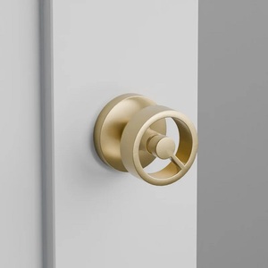 Luxury Solid Brass Round Passage Privacy Knob with Square Backplate <b>Dummy</b> Design for Door Knob Furniture Hardware Durable - Product Image 2