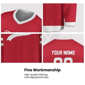 เสื้อฮอกกี้น้ำแข็งผู้ชายแบบคัสตอม คอกลม แขนยาว พิมพ์ลายแบบซับลิเมชั่น แห้งเร็ว ระบายอากาศได้ดี ทรงปกติสำหรับผู้ใหญ่ ออกแบบสำหรับทีมได้ - Product Image 4