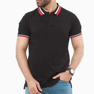 Polo ajusté en jersey tricoté avec col côtelé, logo brodé personnalisé, fournisseur en gros pour vêtements de golf, nouveauté - Product Image 1