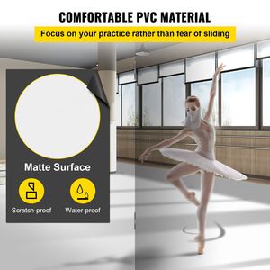 Rotolo di pavimentazione in vinile PVC reversibile bianco/nero 6.6x23ft, spessore 0.06in, antiscivolo, portatile, per studi di danza - Product Image 3