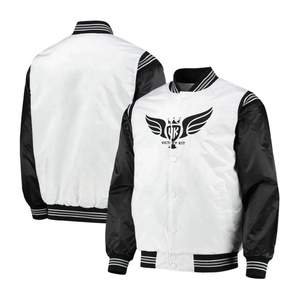 Men Varsity <b>Jacket</b> Custom Logo Letterman <b>Jacket</b> Black White <b>Bomber</b> <b>Jacket</b> Streetwear <b>Baseball</b> <b>Jacket</b> Casual Winter Outerwear - Product Image 1