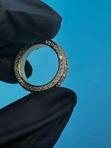 Bague éternelle ronde en moissanite pour femme, en argent 925 plaqué or, bijoux pour cadeau de mariage, anniversaires et fêtes - Product Image 4