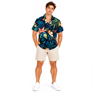 <b>Mens</b> Hawaiian Style <b>Beach</b> <b>Shirt</b> Digital Print Short Sleeve Quick Dry Polyester Holiday Resort Travel Casual Fashion Apparel - Product Image 6
