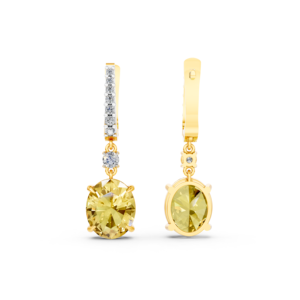 Pendientes de Oro Sólido de 14K, 9K, 10K y 18K con Diamante Amarillo de Laboratorio de 8 Quilates, Certificado IGI, Fabricante de Joyería Fina Ética, Venta al por Mayor, RJC, OEM, ODM - Product Image 3