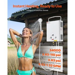 เครื่องทำน้ำร้อนแบบพกพา 34000 BTU 1.32 GPM ใช้แก๊สโพรเพน ขนาด 5 ลิตร แบบไม่ใช้ถัง สำหรับใช้งานกลางแจ้ง พร้อมชุดอุปกรณ์เสริม สำหรับรถบ้าน RV ใช้แก๊ส LPG - Product Image 5