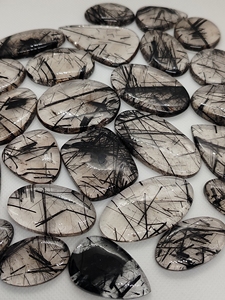 Natural Black Rutile Loose Cabochon Healing <b>Crystal</b> Quartz With Different Shapes Loose Gemstone Chakra Spiritual Reiki <b>Raw</b> - Product Image 4