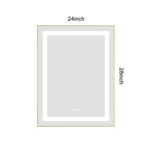 Specchio LED da Bagno 24 X 28 Pollici con Illuminazione Frontale e Posteriore, Montaggio a Parete, Cornice in Alluminio, Antiappannamento, Memoria 3 - Product Image 5