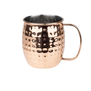 Copper Mug Hammered Metal <b>Straight</b> Cup With Handle Vintage Design Tea Mugs Set <b>Bar</b> Copper Cup Sleek Handle Mug Desgin - Product Image 2