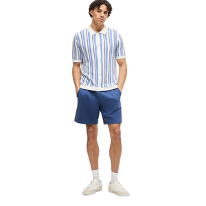 Custom <b>Mens</b> Blue Fleece <b>Shorts</b> Elastic Waist Drawstring Side Pocket Plain Daily Gym <b>Lounge</b> Wear OEM Private Label Bulk Wholesale - Product Image 4