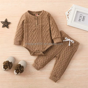 Conjunto de Ropa para Bebé Recién Nacido, Traje de Dos Piezas de Color Sólido con Pantalones de Manga Larga, Ropa de Otoño para Niños - Product Image 2