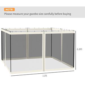 Zanzariera Bianca con Cerniera 10x12 per Tenda da Campeggio e Veranda, Confezione da 10 - Product Image 3