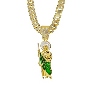 New Hip Hop <b>Cross</b> Pendant Men's Long Cuban <b>Chain</b> Miami <b>Chain</b> Silver Rhodium Plated Moissanite Luxury Gift - Product Image 2