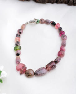Turmalina natural multicolor pulida para la elaboración de joyería fina, pulsera de piedras preciosas - Product Image 2