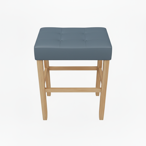 Tabouret de bar moderne en cuir PU sans dossier, tabouret de comptoir rembourré pour cuisine - Product Image 1