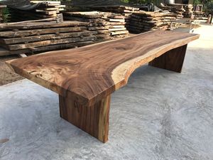 Table à manger rectangulaire en bois massif rustique écologique faite à la main, design moderne, pieds en métal multifonctionnels et stables, 6 places - Product Image 5