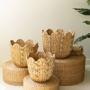 Panier de rangement multifonction en jacinthe d'eau naturelle tressée pour la maison et le jardin, vente en gros - Product Image 2