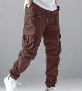 Pantalones Cargo para Hombre 2025 con Cierre, Bolsillos Laterales con Solapa, Cordón Ajustable en la Cintura, Pantalones Anchos Color Caqui, Pantalones Cargo Delgados para Regreso a Clases - Product Image 2