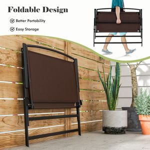 Banc de jardin pliable pour 2 personnes avec dossier et accoudoirs pour l'utilisation en jardin ou sur la terrasse - Product Image 6