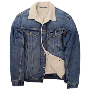 Unisex Vintage Washed <b>Denim</b> Bomber <b>Jacket</b> Casual Eco-Friendly Anti-Bacterial Wool <b>Lined</b> Baseball <b>Jacket</b> Custom Zip Streetwear - Product Image 6
