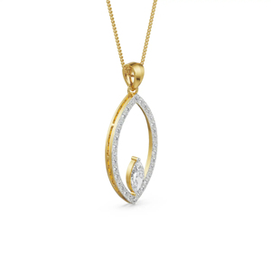 Collier pendentif en or plaqué pour femmes, diamant taillé en marquise, forme goutte d'eau, chaîne torsadée de luxe, à porter au quotidien - Product Image 2