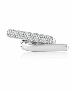 Luxury Round Pave Diamond Wrap <b>Open</b> <b>Ring</b> 10K 14K 18K Yellow Gold 925 935 Silver Modern Statement <b>Ring</b> Fine Jewelry - Product Image 3