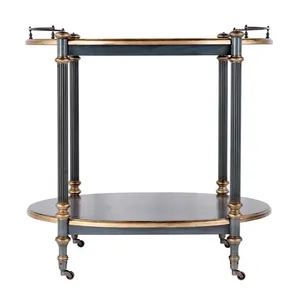 Carrito de Servicio Decorativo de Cerámica y Metal Hecho a Mano, Estilo Americano Moderno y Lujoso, Mueble Ecológico para Interiores del Hogar y Fiestas - Product Image 1