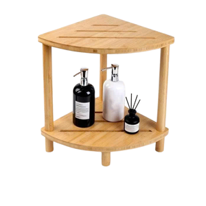 Wood Shower Foot Rest for Shaving Legs Waterproof <b>Stool</b> for Small <b>Bathroom</b> Outdoor & Hotel Use Minimalist Space Saving Triangle - Product Image 1
