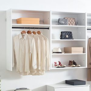 Sistema Armadio a Parete in Legno Bianco Devi: Soluzione di Stoccaggio Elegante e Organizzata - Product Image 3