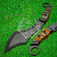 Couteau de survie Bowie en acier D2 de qualité industrielle, fait main, avec revêtement en poudre, lame à pointe tombante pour la chasse et le camping, étui en cuir