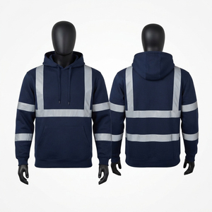Sudadera con Capucha de Trabajo Premium de 320 GSM, 100% Algodón, con Cierre, Cinta Reflectante de Seguridad, Logotipo Personalizado, Alta Visibilidad, Impermeable y Transpirable - Product Image 1