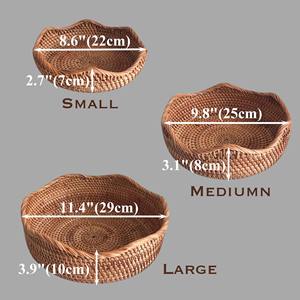 Plateau de service en rotin naturel à bords incurvés pour la décoration de table et l'organisation du comptoir de cuisine pour ustensiles ou ingrédients - Product Image 6