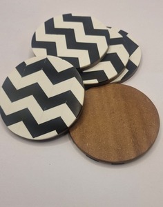 Modern Bone Inlay <b>Drink</b> <b>Coasters</b> Handmade Decorative Home Accent and Gift Set - Product Image 4