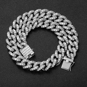 Full <b>Iced</b> <b>Out</b> Cross Diamond Bezel Setting 14K Gold <b>Chain</b> Necklace for Weddings Parties Premium Gift Giving Available for Price - Product Image 4